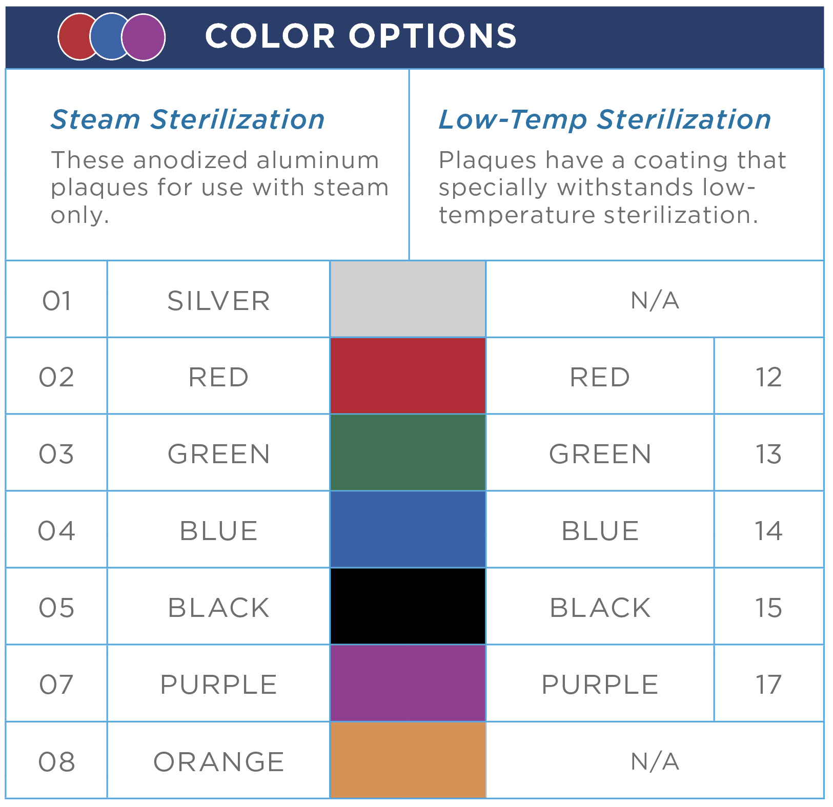 COLOR OPTIONS